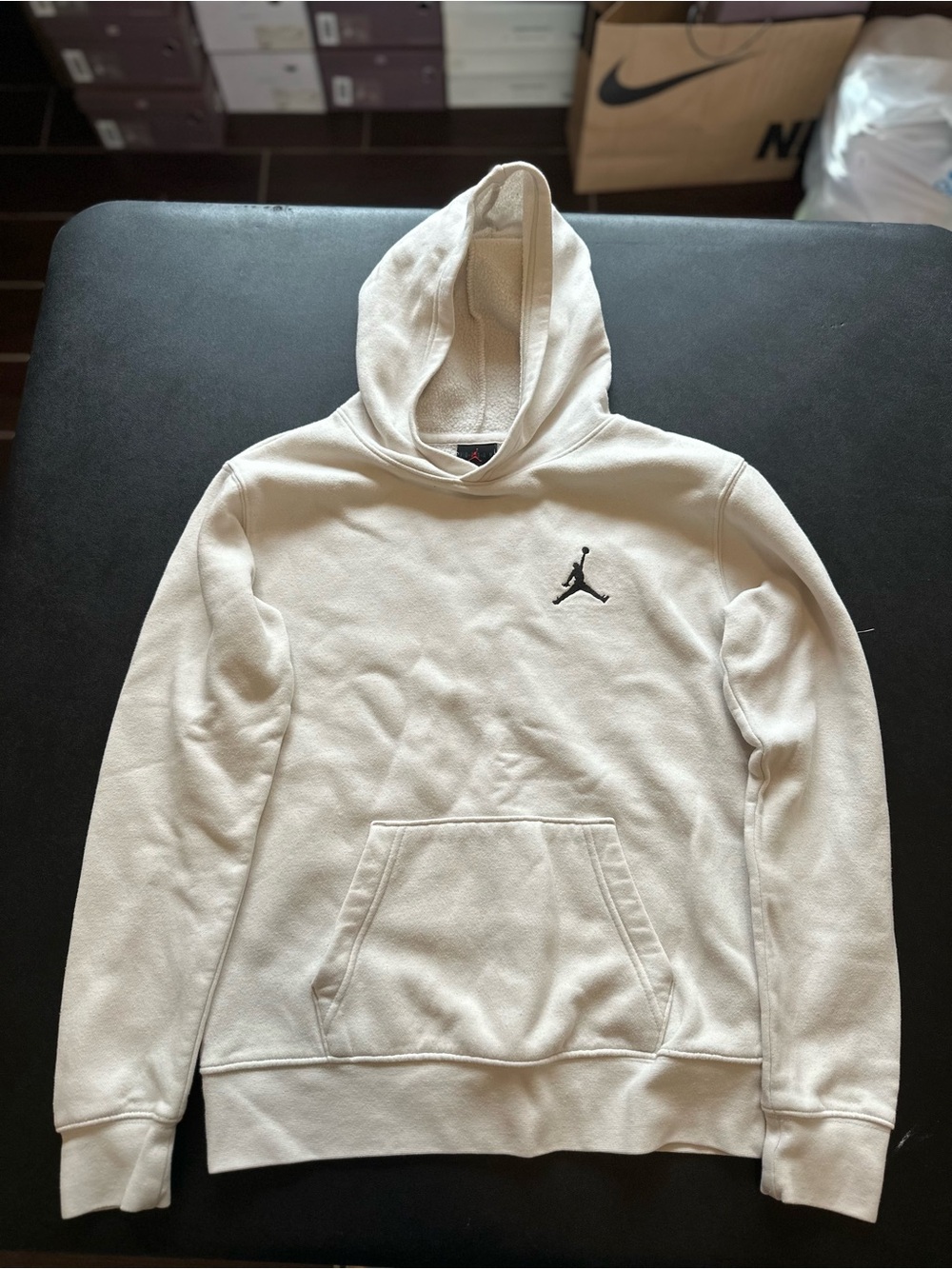 Jordan Youth Large (12-13) White Pullover Hoodie - Jumpman Logo